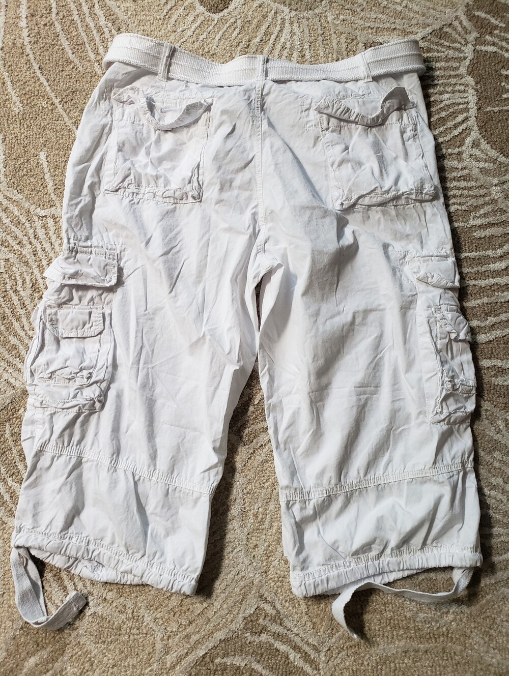 Buffalo David Bitton Men's White Cargo Shorts with Belt NWT Sz.38 - Picture 3 of 3